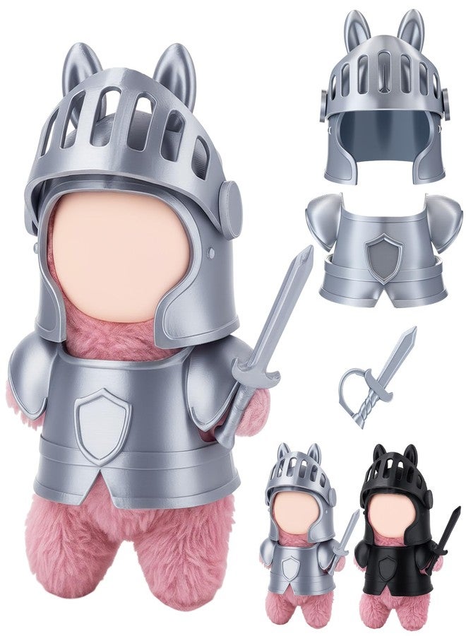 Simgoing 17 cm Doll Knight Costume Outfit Helmet Armor Sword Cute Medieval Armor Suit for Halloween Easter Renaissance Fair Costume Doll Clothes Accessory Gift Collection(Silver) - Image 1